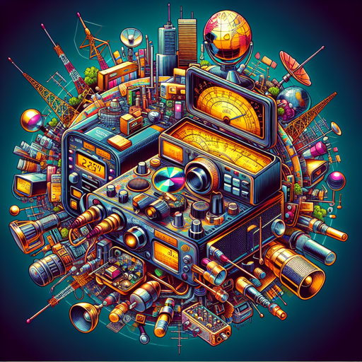 Equipos de radio y antenas rodeados de tecnología y elementos de comunicación global. banner