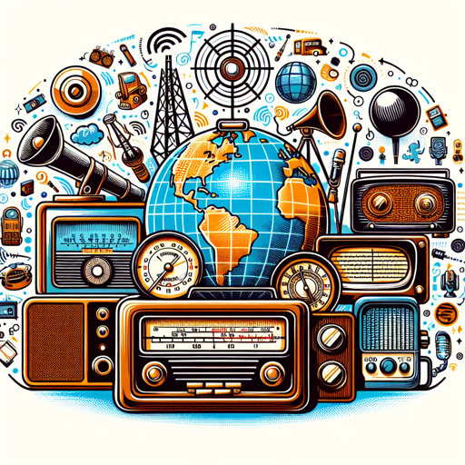 Colección de radios clásicas y elementos de comunicación global y tecnología. banner