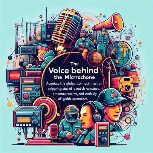 Ilustración colorida de operadores de radio, micrófonos y equipos de comunicación global. banner