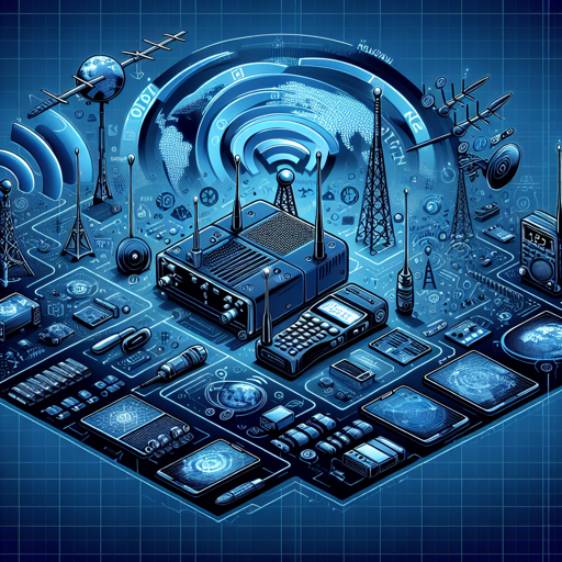 Equipos de radio con tecnología Bluetooth, antenas y software para comunicación global. banner