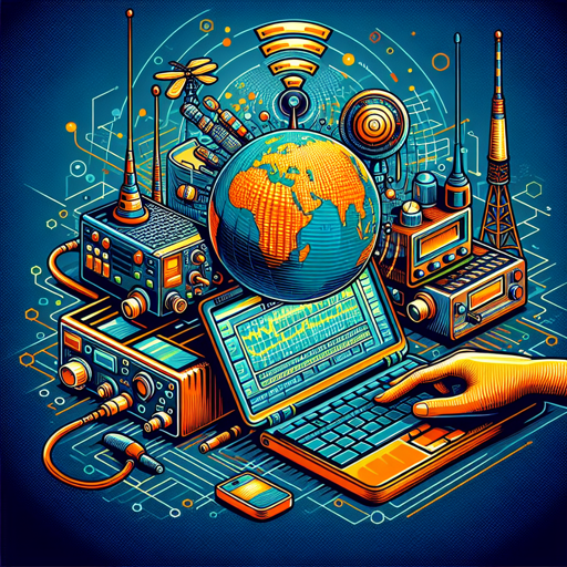 Ilustración de equipos de radio y tecnología, destacando la actualización de firmware. banner