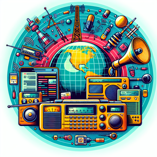 Ilustración de radios asequibles y tecnología de comunicación global para radioaficionados. banner