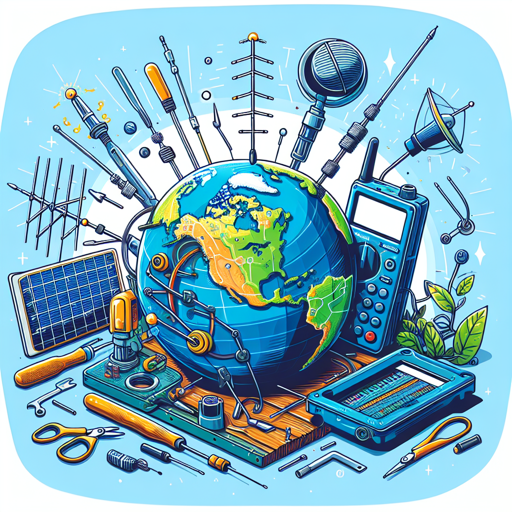 Antenas caseras y equipos de radio rodean un globo terráqueo, simbolizando la comunicación global. banner