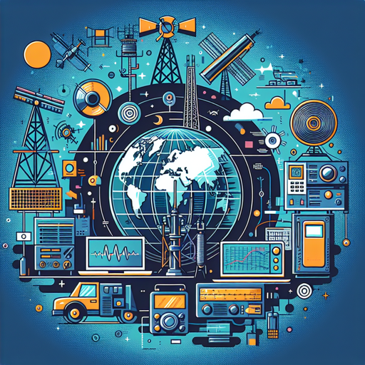Ilustración sobre la radioafición y tecnología, con equipos, antenas y comunicación global. banner