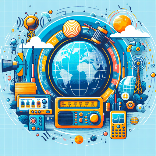 Ilustración de equipos de radio y antenas, destacando la influencia del clima en las transmisiones. banner