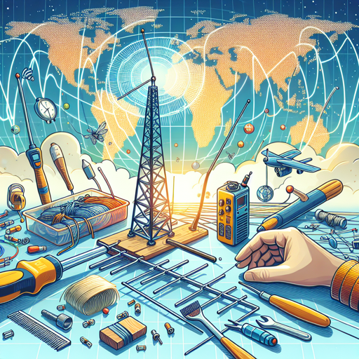 Guía visual para construir antenas caseras con materiales sencillos y herramientas de radioafición. banner