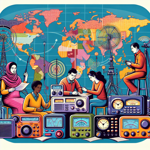 Equipos de radioafición y tecnología en un entorno colaborativo sobre comunicación global. banner